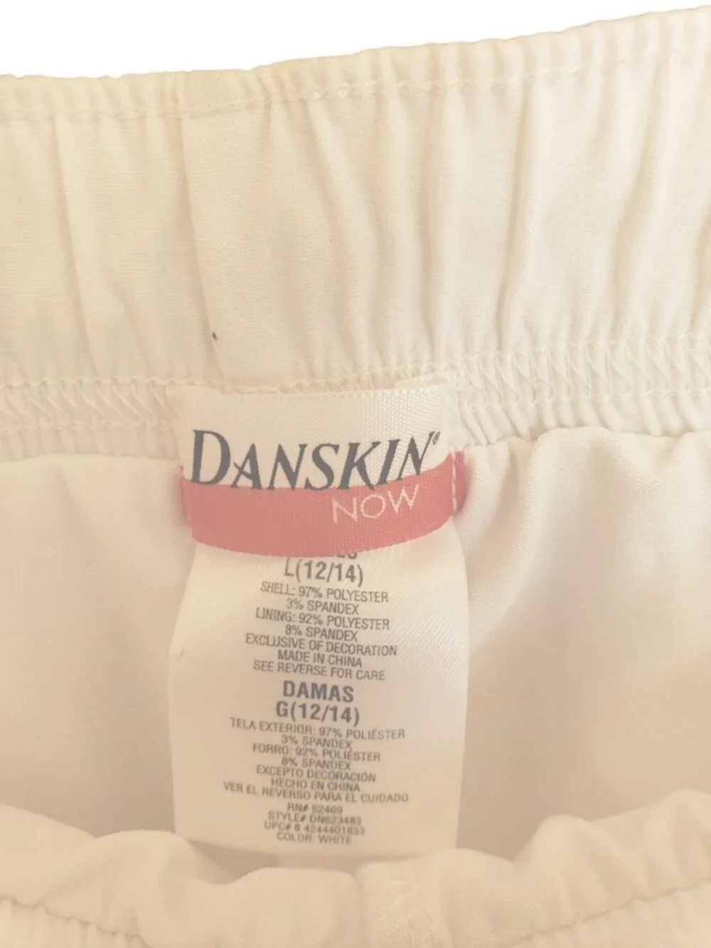 Danskin Now Womens L Skort White Athletic Black Pockets Athleisure Casual - Picture 5 of 6